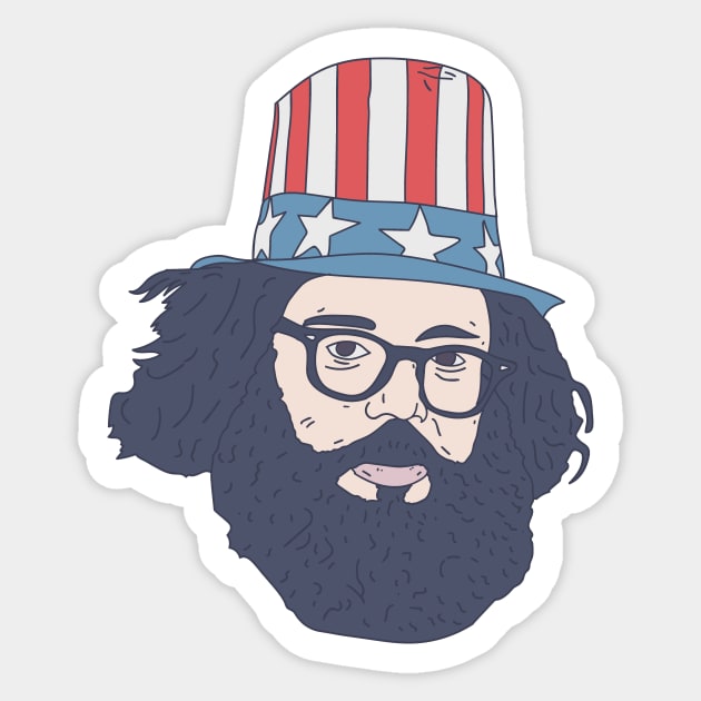 Allen Ginsberg - American Poetry - Beat Culture Sticker by DeWinnes